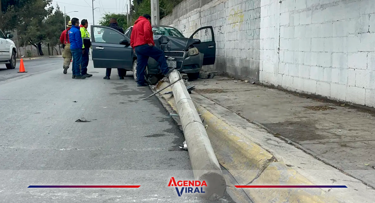 Conductor resulta lesionado tras chocar contra poste en Saltillo ...